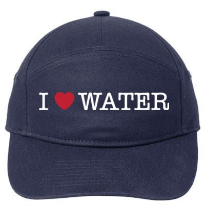 I Love Water Gift 7-Panel Snapback Hat