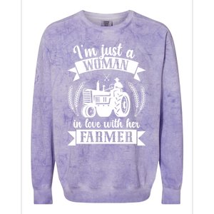 In Love With Her Farmer Wife Farm Wife Of A Farmer Gift Colorblast Crewneck Sweatshirt