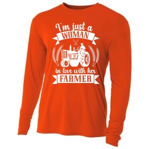 In Love With Her Farmer Wife Farm Wife Of A Farmer Gift Cooling Performance Long Sleeve Crew