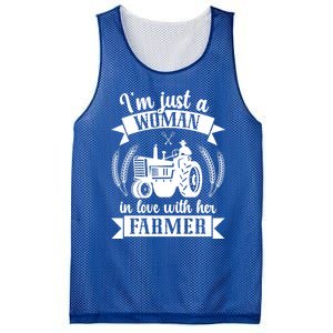 In Love With Her Farmer Wife Farm Wife Of A Farmer Gift Mesh Reversible Basketball Jersey Tank