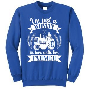 In Love With Her Farmer Wife Farm Wife Of A Farmer Gift Tall Sweatshirt