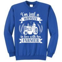 In Love With Her Farmer Wife Farm Wife Of A Farmer Gift Tall Sweatshirt