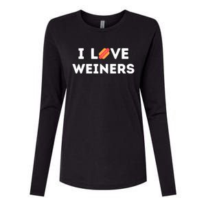 I Love Weiners Frank Sausage Bun Hotdogs Food Gift Womens Cotton Relaxed Long Sleeve T-Shirt