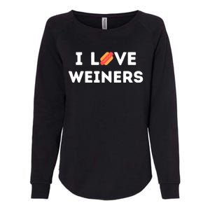 I Love Weiners Frank Sausage Bun Hotdogs Food Gift Womens California Wash Sweatshirt