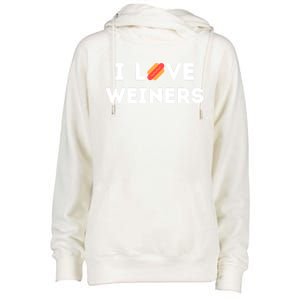 I Love Weiners Frank Sausage Bun Hotdogs Food Gift Womens Funnel Neck Pullover Hood