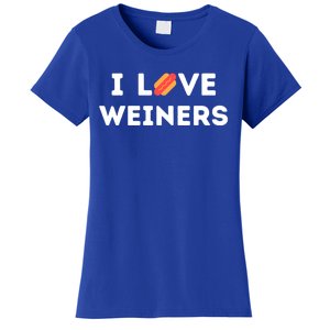 I Love Weiners Frank Sausage Bun Hotdogs Food Gift Women's T-Shirt