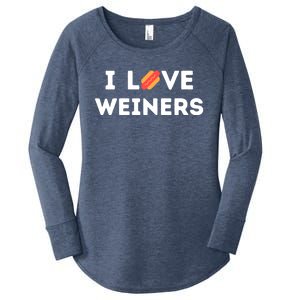 I Love Weiners Frank Sausage Bun Hotdogs Food Gift Women's Perfect Tri Tunic Long Sleeve Shirt