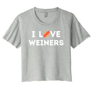 I Love Weiners Frank Sausage Bun Hotdogs Food Gift Women's Crop Top Tee