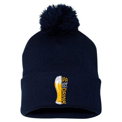 IPA Lot When I Drink Pom Pom 12in Knit Beanie