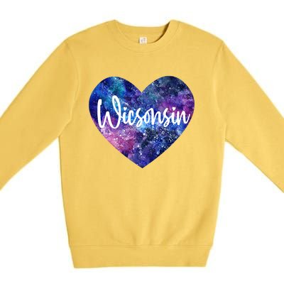 I Love Wisconsin Usa Gift Premium Crewneck Sweatshirt