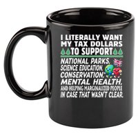 I Literally Want My Tax Dollars To Support National Parks 11oz C Handle Ceramic Mug
