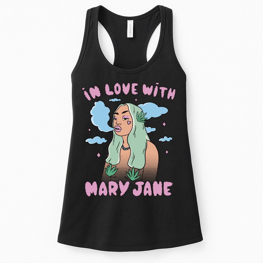 In Love With Mary Jane Female Marijuana Womens Tank Top