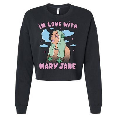In Love With Mary Jane Female Marijuana Cropped Pullover Crew