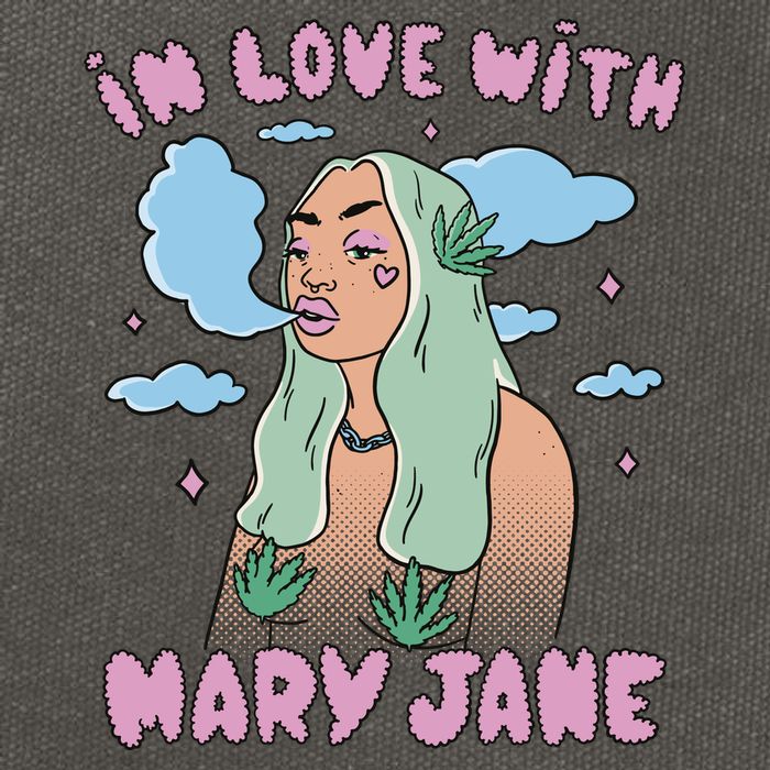 In Love With Mary Jane Female Marijuana Cotton Canvas Backpack