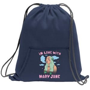 In Love With Mary Jane Female Marijuana Sweatshirt Cinch Pack Bag