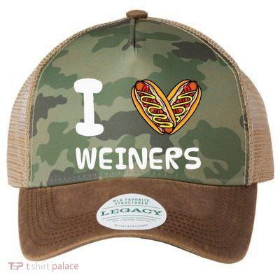 I Love Weiners Hotdogs Frankfurter Wiener Frank Sausage Bun Legacy Tie Dye Trucker Hat