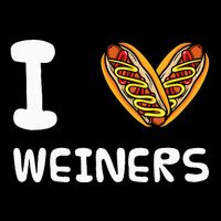 I Love Weiners Hotdogs Frankfurter Wiener Frank Sausage Bun Cooling Performance Crew T-Shirt