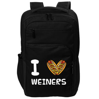 I Love Weiners Hotdogs Frankfurter Wiener Frank Sausage Bun Impact Tech Backpack