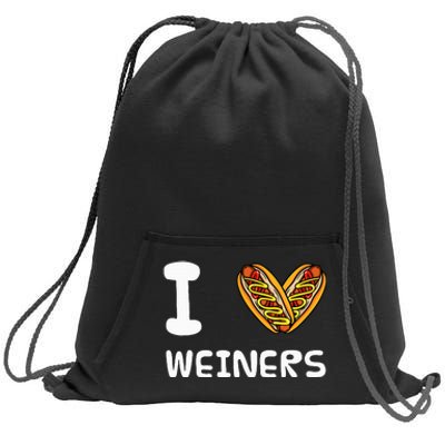 I Love Weiners Hotdogs Frankfurter Wiener Frank Sausage Bun Sweatshirt Cinch Pack Bag