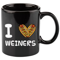 I Love Weiners Hotdogs Frankfurter Wiener Frank Sausage Bun 11oz C Handle Ceramic Mug