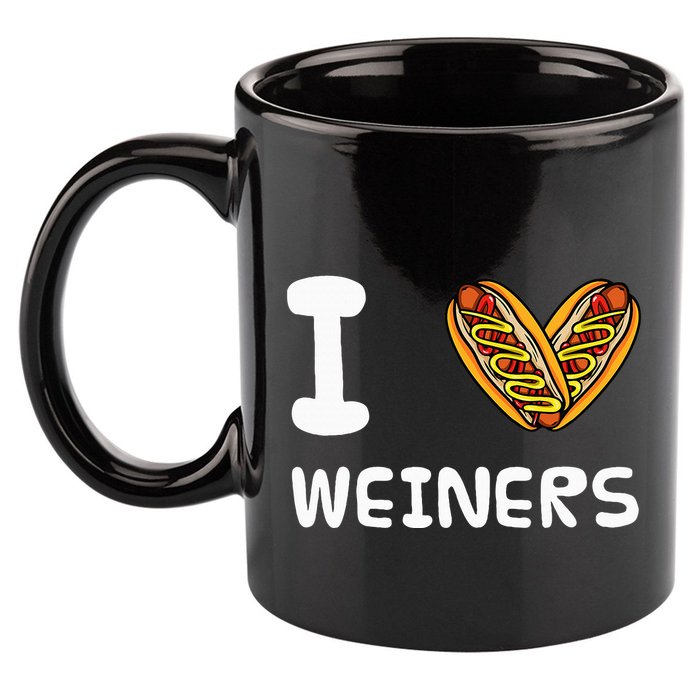 I Love Weiners Hotdogs Frankfurter Wiener Frank Sausage Bun 11oz C Handle Ceramic Mug