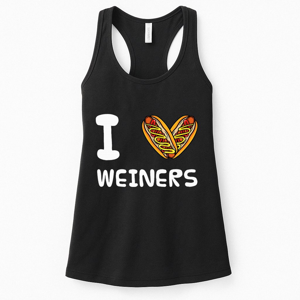 I Love Weiners Hotdogs Frankfurter Wiener Frank Sausage Bun Womens Tank Top