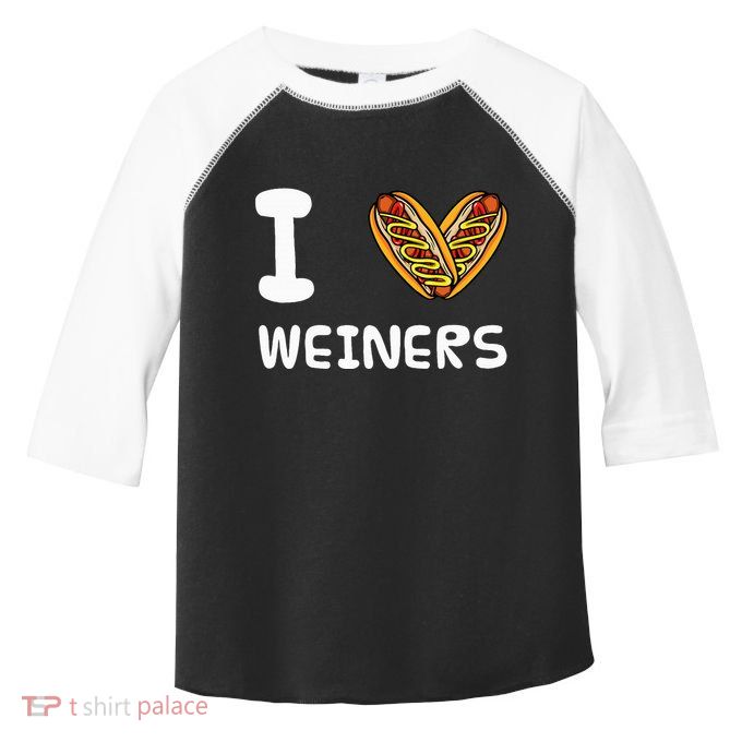 I Love Weiners Hotdogs Frankfurter Wiener Frank Sausage Bun Toddler Fine Jersey T-Shirt