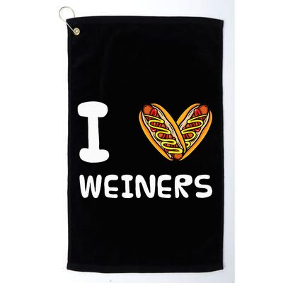 I Love Weiners Hotdogs Frankfurter Wiener Frank Sausage Bun Golf Towel