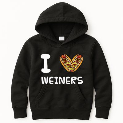 I Love Weiners Hotdogs Frankfurter Wiener Frank Sausage Bun Kids Hoodie