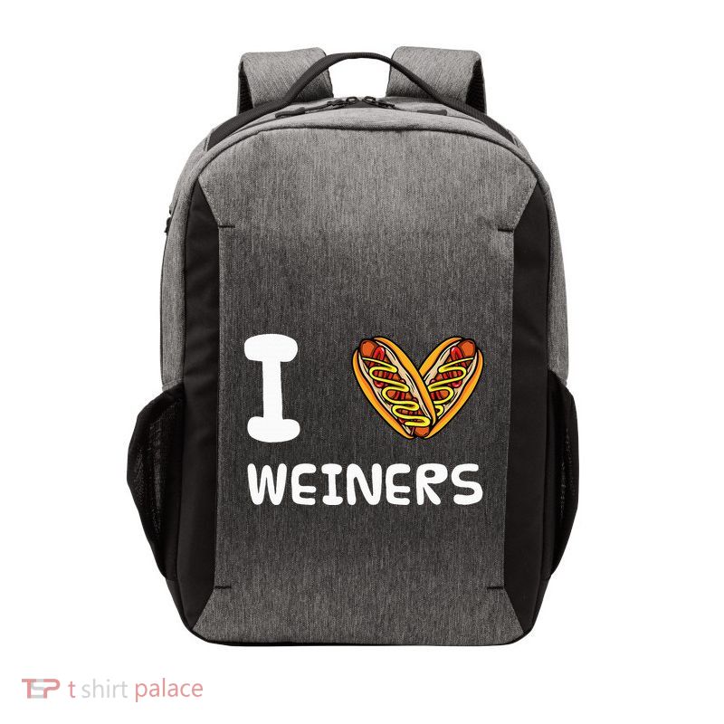I Love Weiners Hotdogs Frankfurter Wiener Frank Sausage Bun Vector Backpack