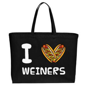 I Love Weiners Hotdogs Frankfurter Wiener Frank Sausage Bun Cotton Canvas Jumbo Tote