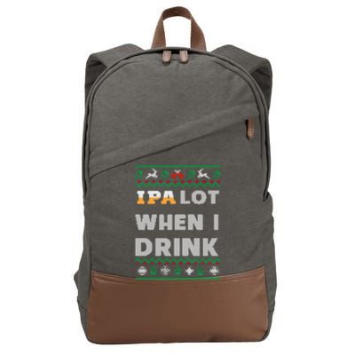 Ipa Lot When I Funny Beer Lover Ing Christmas Gift Cotton Canvas Backpack