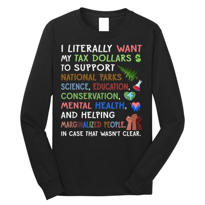 I Literally Want My Tax Dollars To Support National Parks  Long Sleeve Shirt