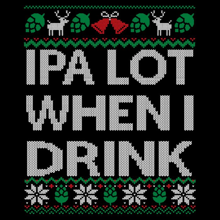 IPA Lot When I Drink Ugly Christmas Craft Beer Drinker Flexfit Unipanel Trucker Cap