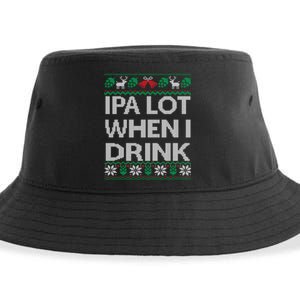 IPA Lot When I Drink Ugly Christmas Craft Beer Drinker Sustainable Bucket Hat