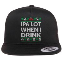 IPA Lot When I Drink Ugly Christmas Craft Beer Drinker Flat Bill Trucker Hat