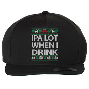 IPA Lot When I Drink Ugly Christmas Craft Beer Drinker Wool Snapback Cap