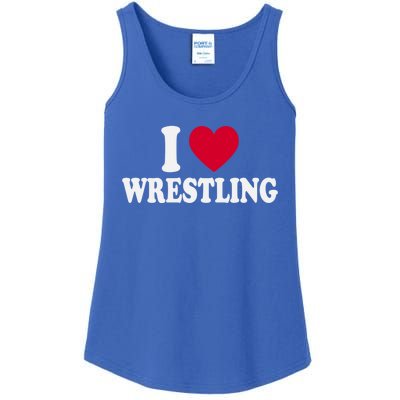 I Love Wrestling Heart Love Training Gift Ladies Essential Tank