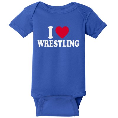 I Love Wrestling Heart Love Training Gift Baby Bodysuit