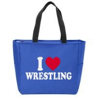 I Love Wrestling Heart Love Training Gift Zip Tote Bag