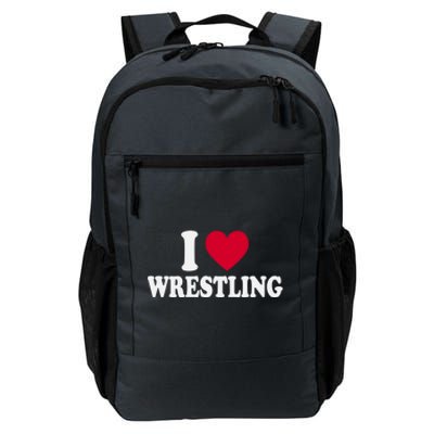 I Love Wrestling Heart Love Training Gift Daily Commute Backpack