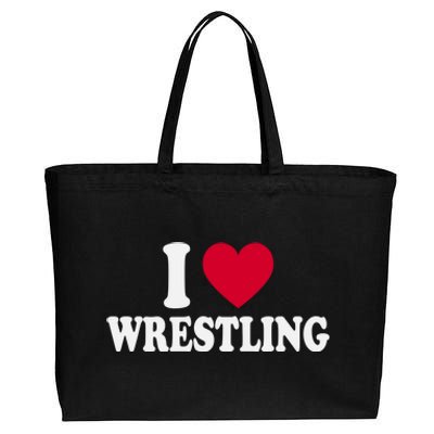 I Love Wrestling Heart Love Training Gift Cotton Canvas Jumbo Tote