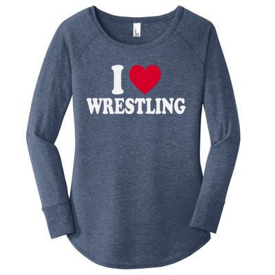 I Love Wrestling Heart Love Training Gift Women's Perfect Tri Tunic Long Sleeve Shirt