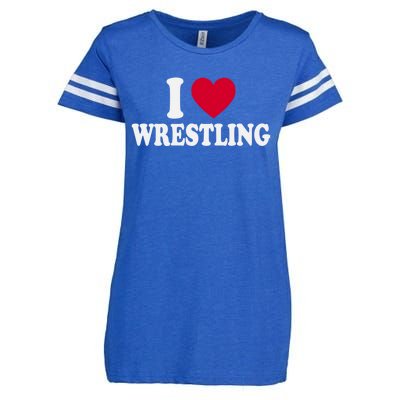 I Love Wrestling Heart Love Training Gift Enza Ladies Jersey Football T-Shirt