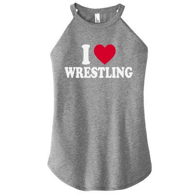 I Love Wrestling Heart Love Training Gift Women's Perfect Tri Rocker Tank