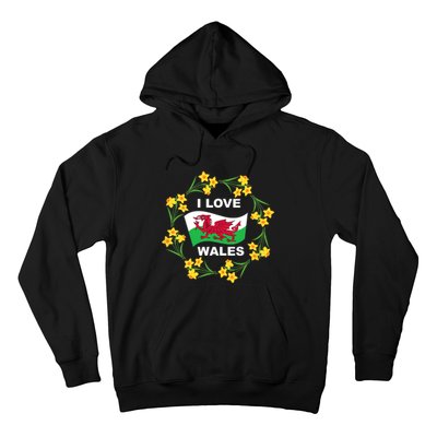 I Love Wales Welsh Dragon With Daffodils Hoodie