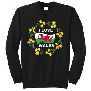 I Love Wales Welsh Dragon With Daffodils Sweatshirt