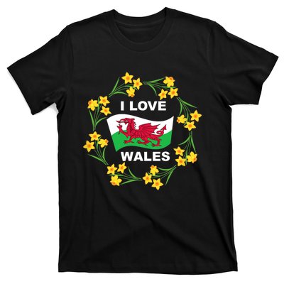 I Love Wales Welsh Dragon With Daffodils T-Shirt