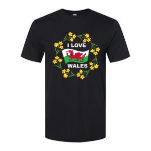 I Love Wales Welsh Dragon With Daffodils Softstyle CVC T-Shirt