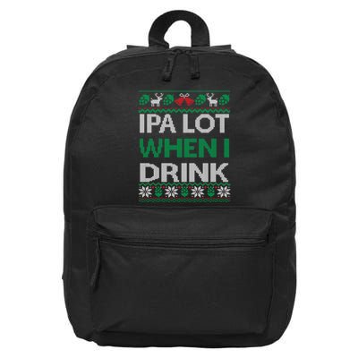 Ipa Lot When I Drink Gift For Christmas 16 in Basic Backpack